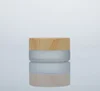 frosted jar plastic bamboo lid