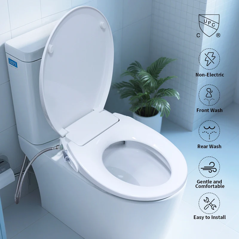 Upgrade Bidet Attachment For Toilet – Dual Nozzle, Adjustable Angle, Self-Cleaning, Non-Electric, Rear & Feminine Wash, Pressure Control – White, Quick Install