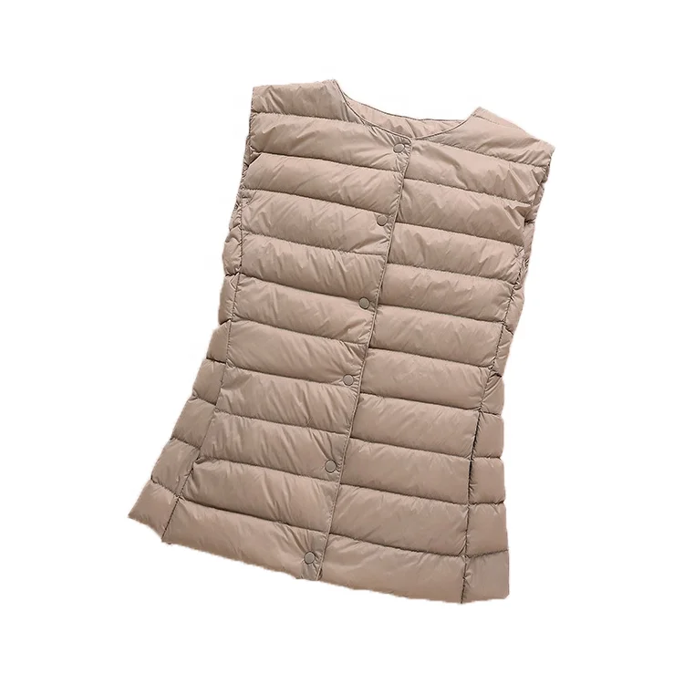 
wholesale slim fashion winter sleeveless waistcoat padded womens down vest top 
