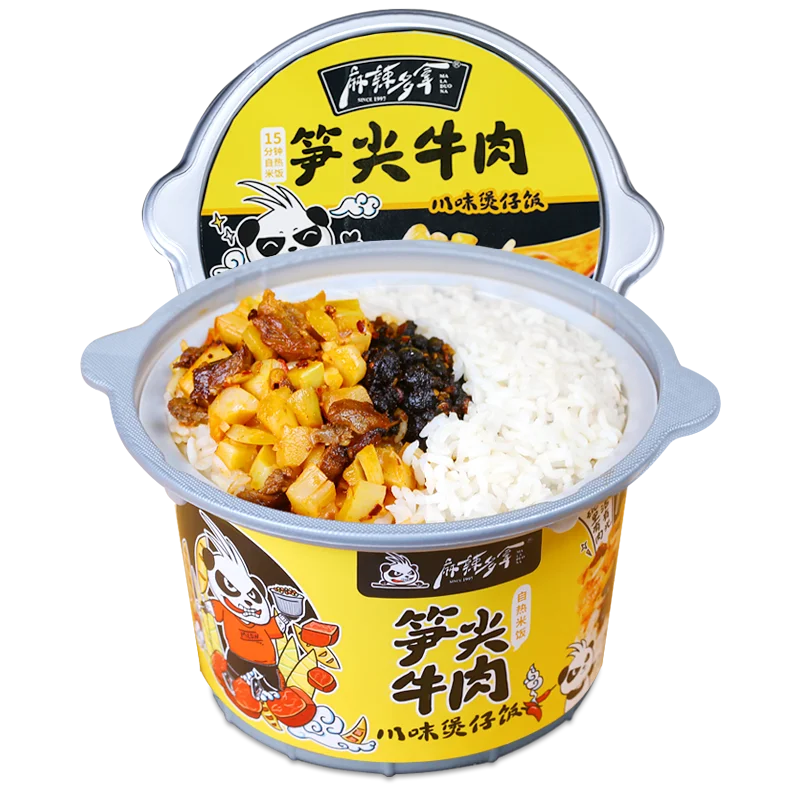 Delicious Instant Non-Fried Food Meal Beef With Bamboo Shoots Rice In Cup