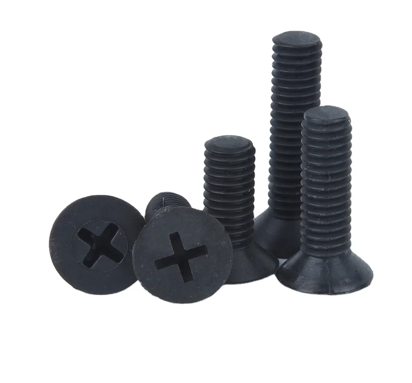 Nylon Black Display M2 Plastic Flat Cross Machine Screws