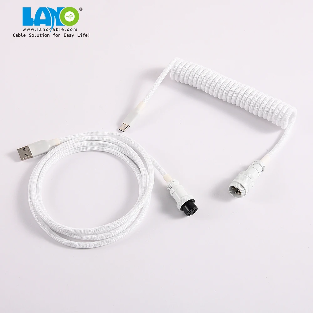 Спиральный механический кабель для клавиатуры techflex GX16 aviator usb c, авиационная пружина с двойными рукавами и катушкой type-c