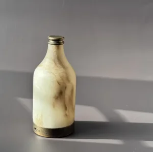 SW Stone Bottle Table Lamp Spanish Alabaster Marble Rechargeable Light for Living Room Dining Room and Bar Creative Decor