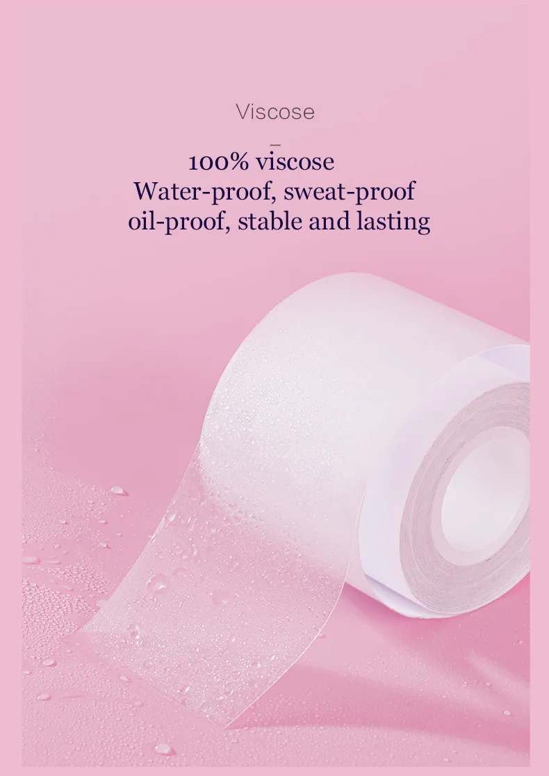 New Bra Lift Tape Boob Breast Up Tape 10cm Matte Transparent Skin Safe