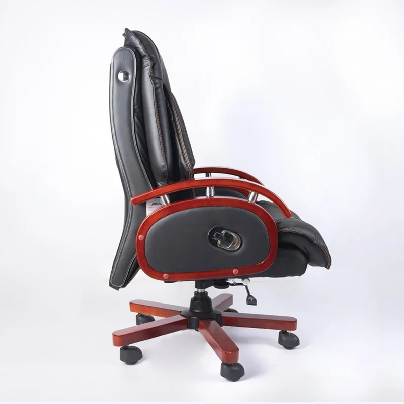 Office Executive Leather Wooden Modern Seat Computer Manager Swivel Pu Chairs Luxury Furniture Set Customization Wholesale image 6