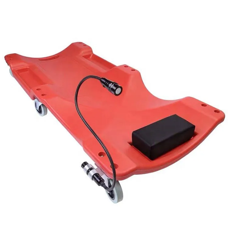 2-in-1 Z-Shape Mechanic Creeper - 330 Lb Capacity Red Creeper Seat With 6 Wheels
