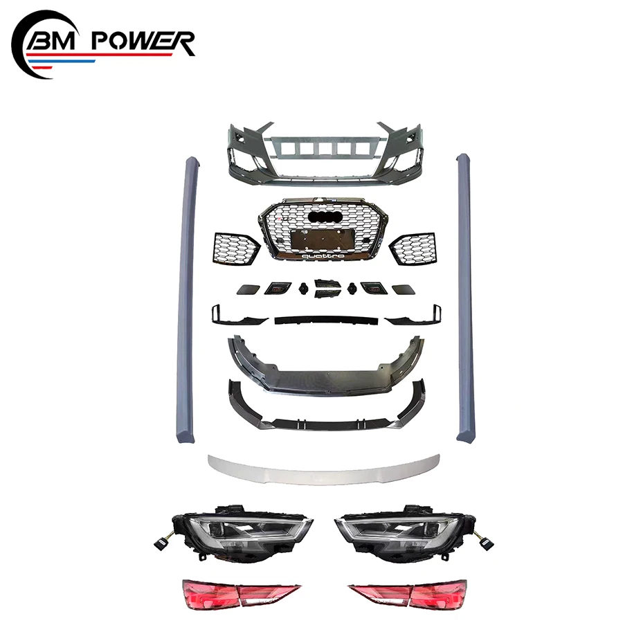 Car Accessories 2013-2017 Year AD A3 Old To New Car Body Kit Front Bumper Grills Headlamp Tail