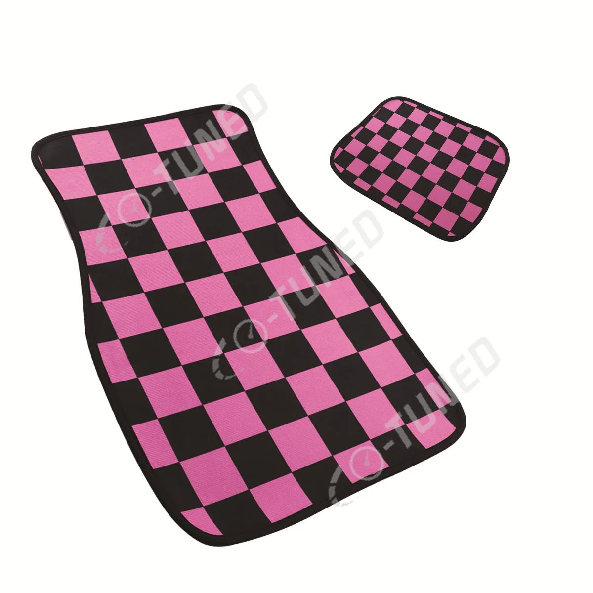 4PCS JDM Racing Cluture Checkered Print Car Floor Mat Accessories Classical Carpet Anti-Slip  Floor  Foot Pad Mats