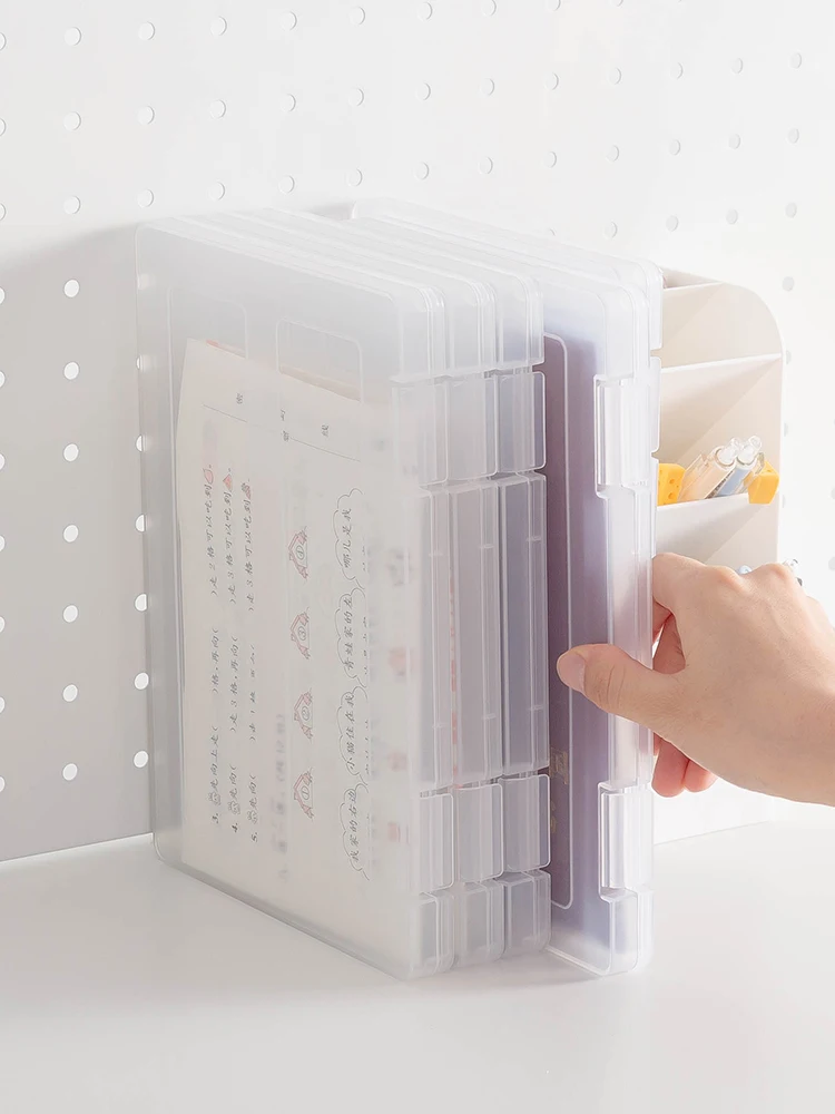Customization A5 File Portable Project Case Plastic clear Multifunctional File Storage Box for 5.83" X 8.27" Letter Paper