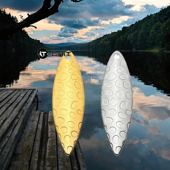 Fishing Lures DIY Metal Blades Gold and Silver Spinner Baits for Lure Making Ocean Boat Fishing Bass Trout Printed – Metal Jig – view 4