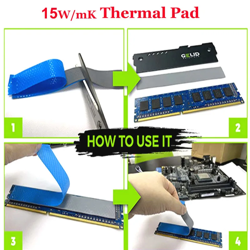 20 W/mK Thermal conductivity Thermal pad 100x100mm High quality CPU  Heatsink Cooling Conductive Silicone Pad thermal insulation