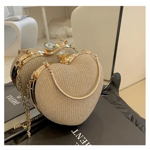 2026 Lady Love Design Luxury Purses Factory Wholesale Light Chain Evening Party Beaded Clutch Bags Female Handbags for Women