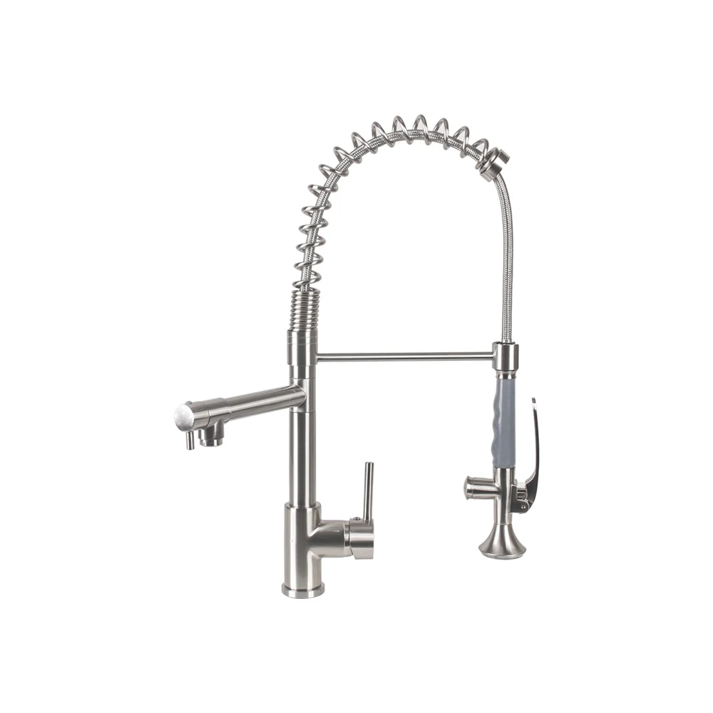 Luxury Spring Kitchen Faucet Pull-down Hot And Cold Water Kitchen Sink ...