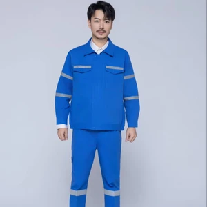 Hi Vis Reflective Cotton Workwear Breathable Industrial Labor Construction Work Suit for Mechanics Oil Mining Repair for