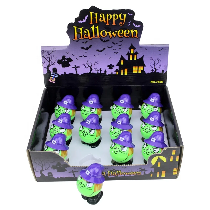 Low Price Halloween Baby Jumping Toys Scary Witch Plastic Wind up for Kids