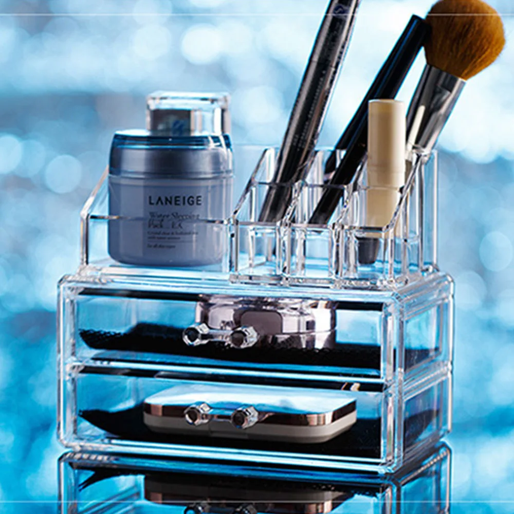 Cross Border Crystal Clear Visibility Multi-Compartment Storage Boxs Accessories Makeup Organizers
