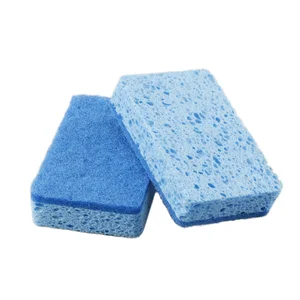 Natural Biodegradable Kitchen Cleaning Sponge with Scouring Pad Eco-Friendly Cellulose Sponge for Effective Cleaning