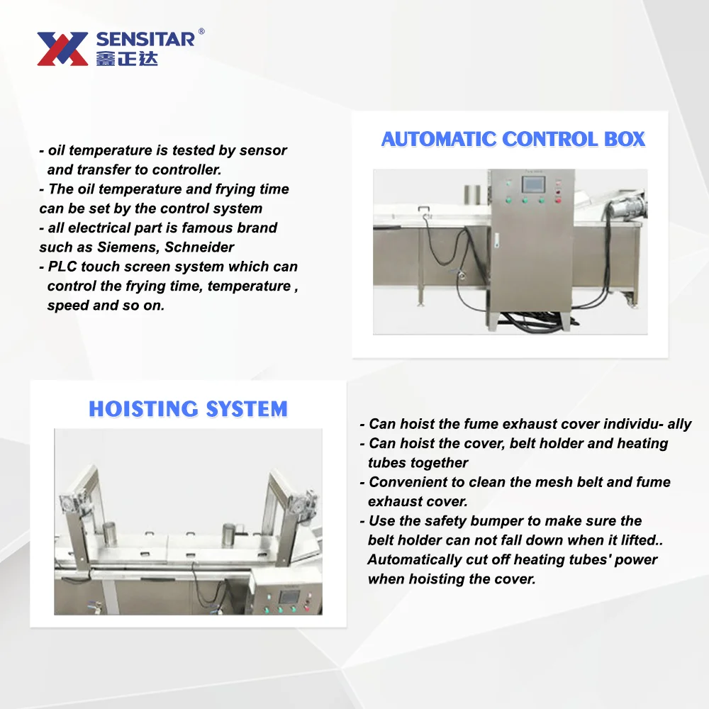 Full Automatic Continuous Snack Gas Frying Machine Fried Onion Electric Commercial Continuous Deep Fryer Machine