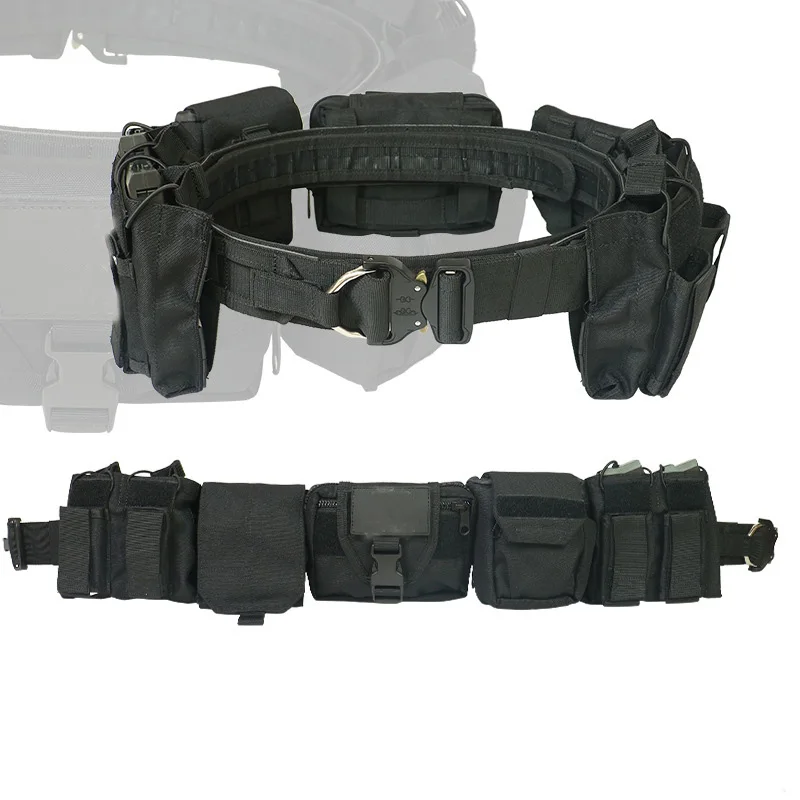 Outdoor Nylon Detachable Adjustable Waist Belt Set with Multifunctional Combination Patrol Waist Belt