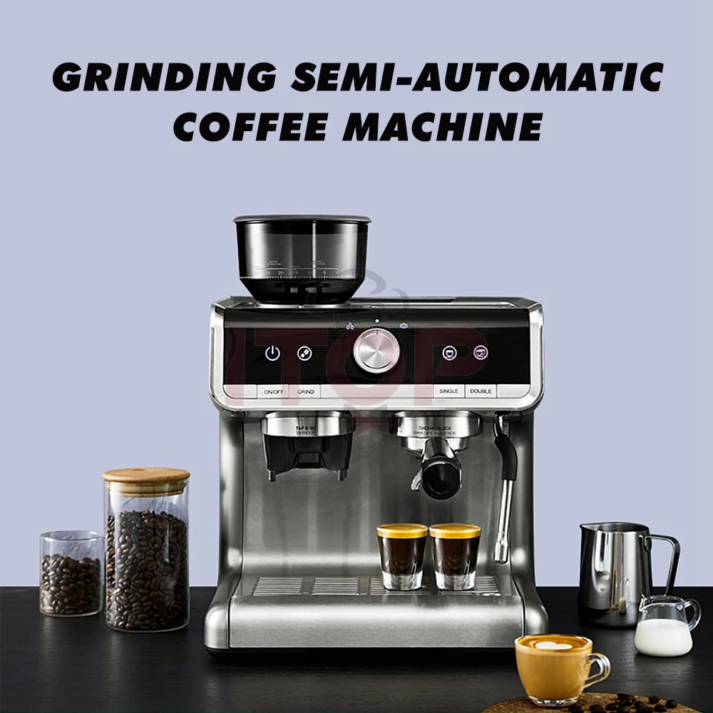 1 Head Brewing Coffee Maker Bean to Cup Coffee Machines Commercial  Countertop Cone Knife Sharpener Automatic Capuchino Maker