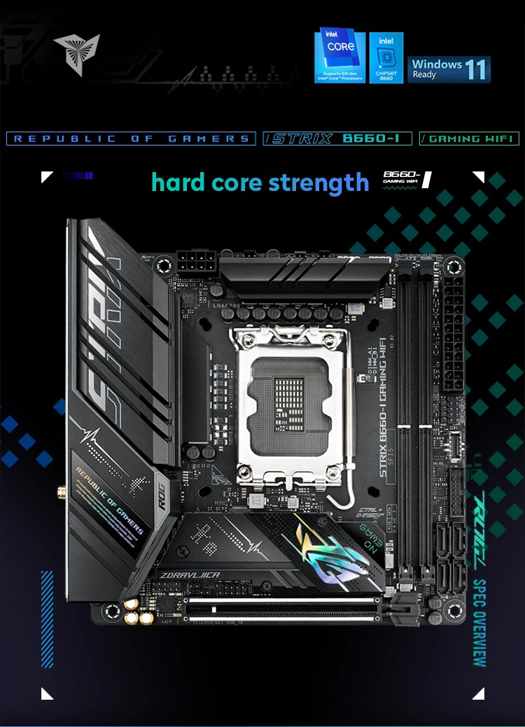 Aura Motherboard Asus Rog Strix B660 I Gaming Wifi Intel H61 Lga1155