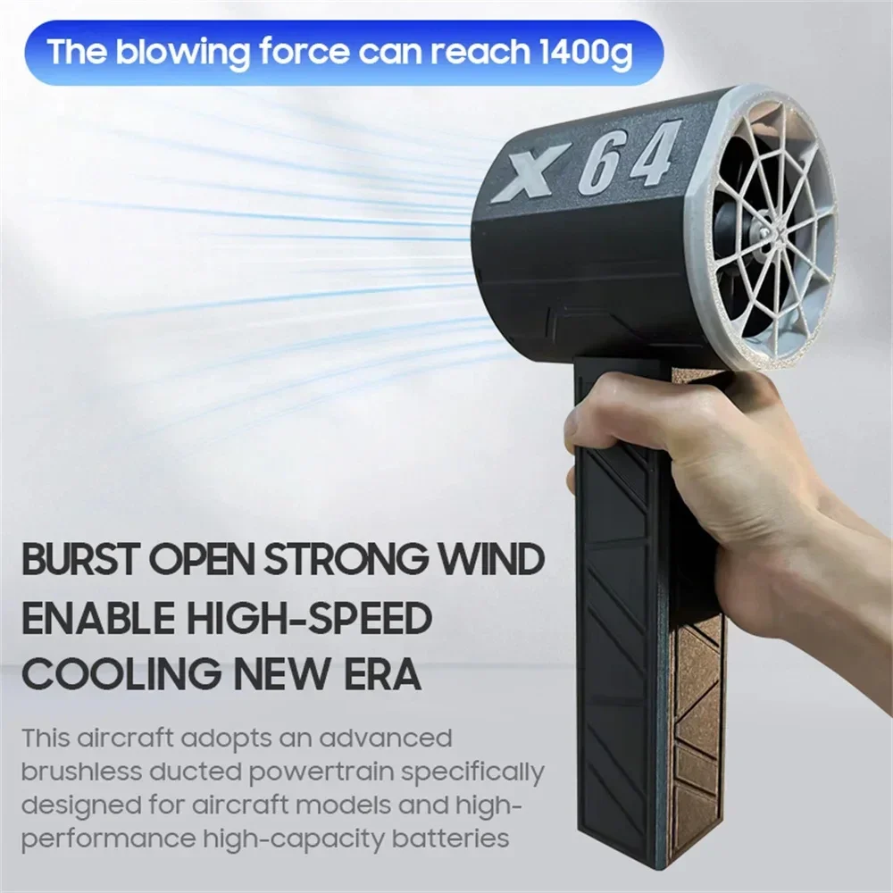X64 Handheld  Fan Car Violent Air Blower Wireless Air Gun 64mm Brushless Motor Powerful Electric Strong Dust Blower