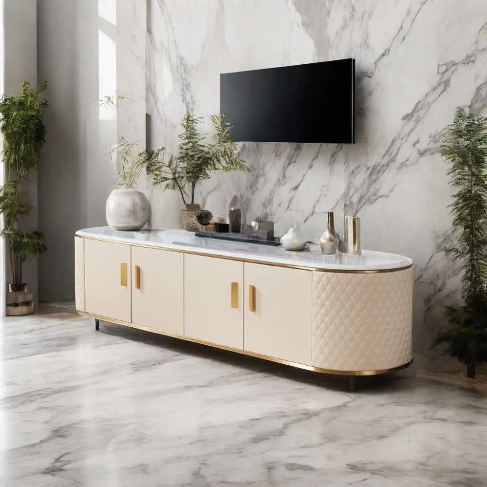 Popular 100 Inch Kenya Style Movable Wood Turkish Furniture Luxury Large New Design Modern Tv Stands