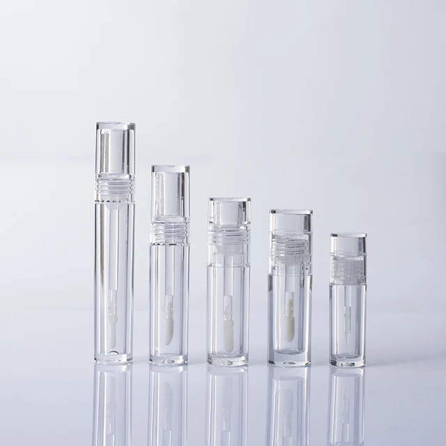 Luxury 3.5 ml unique plastic Empty Transparent Cylinder Wand Custom Logo New Design Containers Clear lip gloss tube
