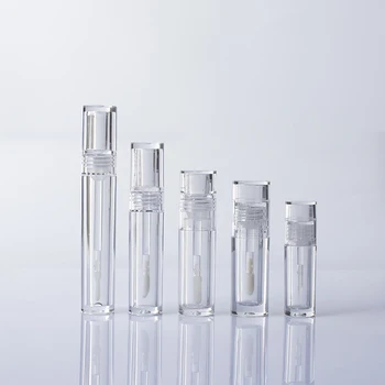 Luxury bottle 3.5 ml empty whole clear cylinder wand custom logo new design containers clear lip gloss tubes packaging