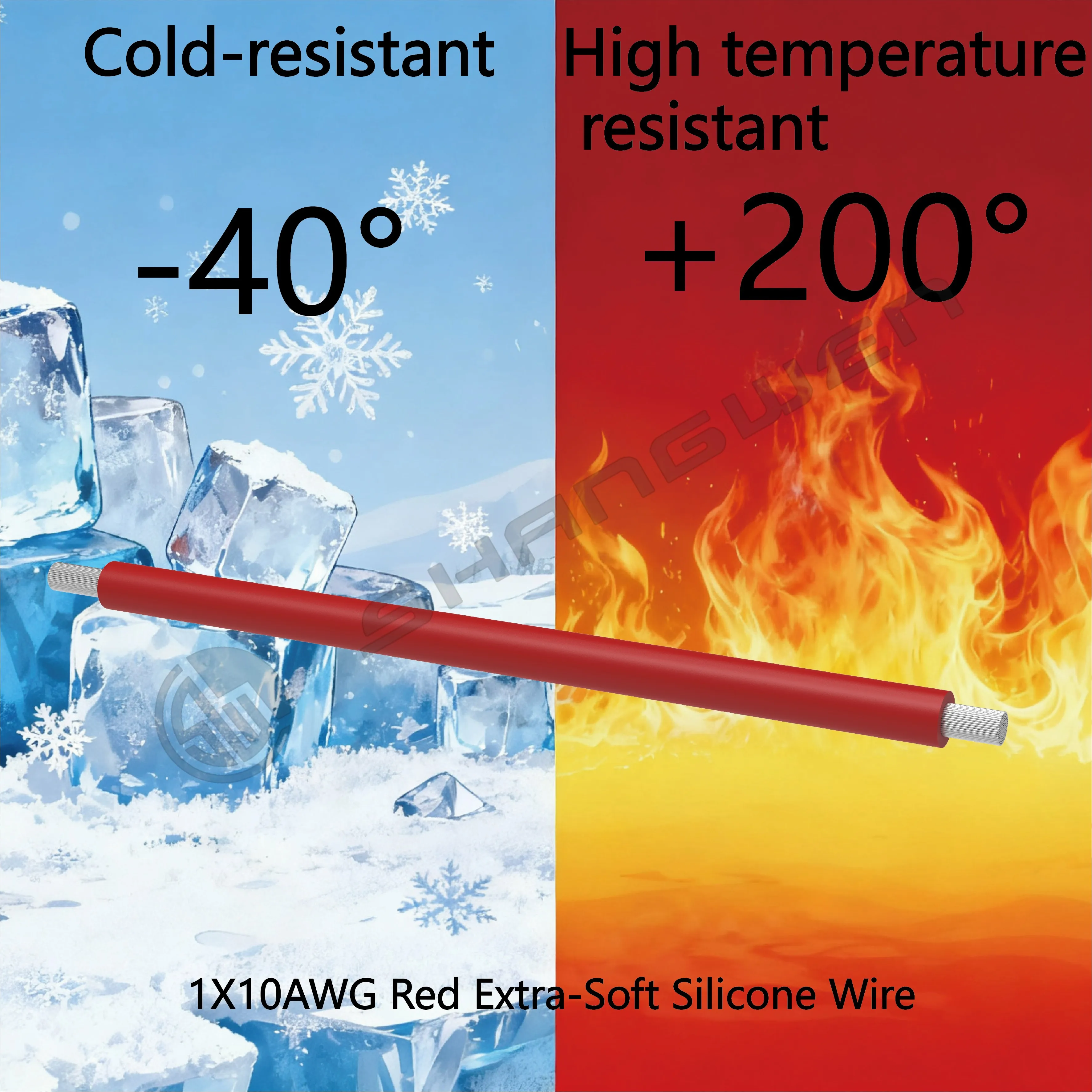 Silicone Wire Power Cord 10 AWG Tinned Copper Standard High-Temperature 10 Gauge Red Flexible Wire 1 Conductor Silicone Wire