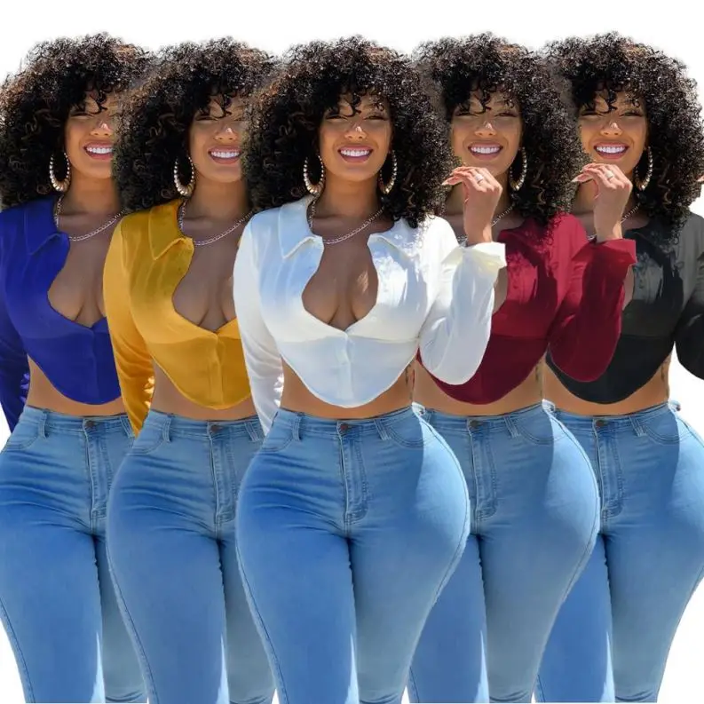 Blusas Cortas Para Mujer Con Etiqueta De Moda Estilo Novedoso - Buy Blusas  De Mujer,Diseño De Blusa De Moda,Blusas De Mujer De Moda Product on  Alibaba.com