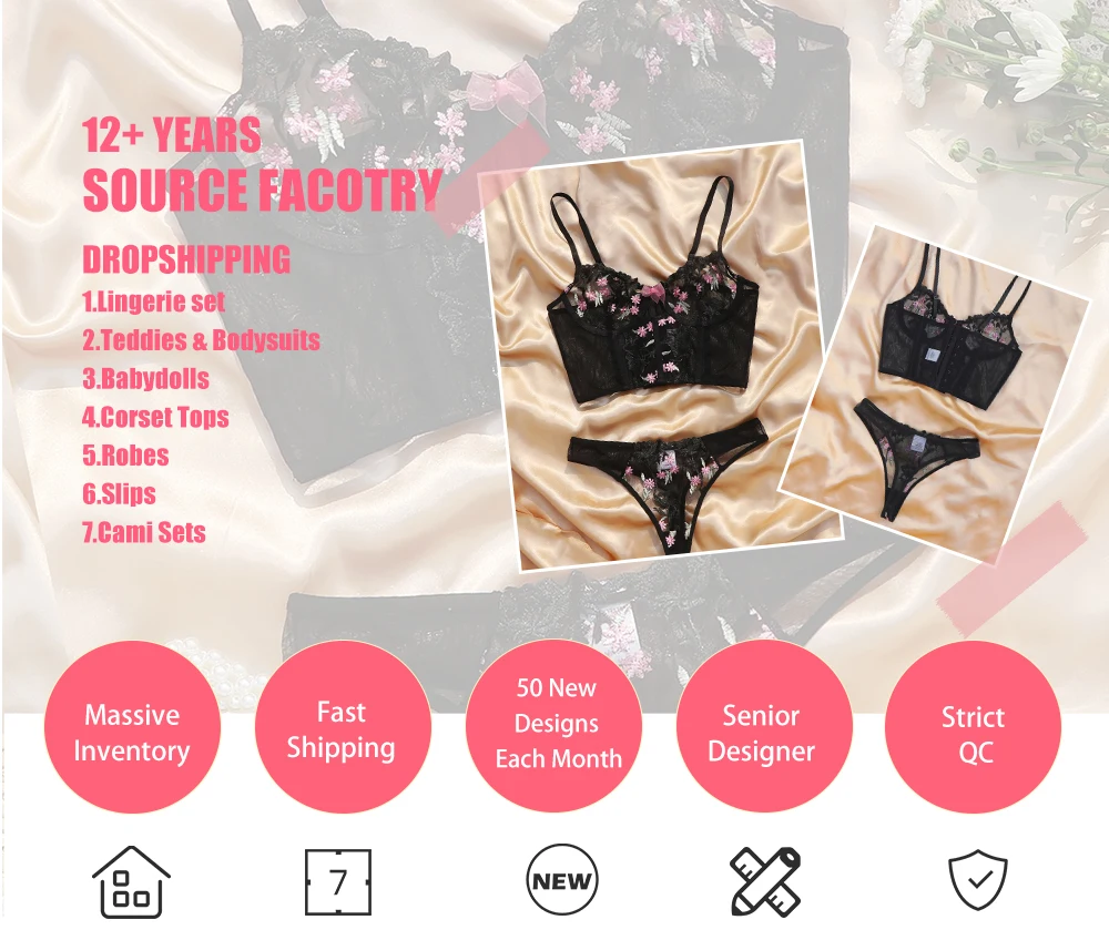 Bralette Set Plus Size Lengery Underwear Thong Transparent Lace Sexy