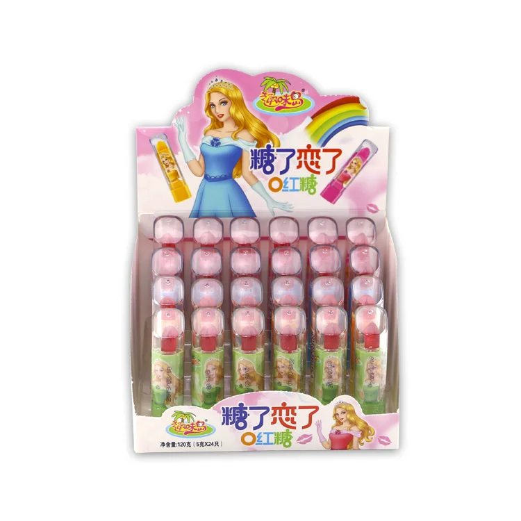 New Design Fruity Flavor Sugar Free Lipstick Candy with Led