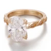 Anillo de oro macizo de 18k con diamante de laboratorio