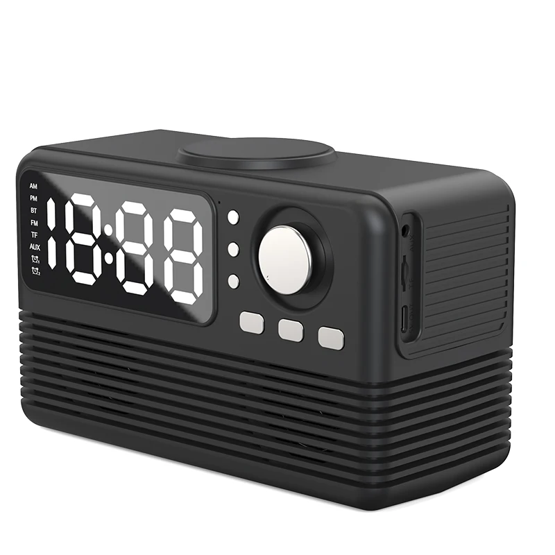 Radio-réveil Bluetooth ITOMA Avec Charge Sans Fil Et Haut-parleur – FM, LED, Orange