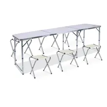 Portable White Rectangular 6FT Folding Table Aluminum Folding Table