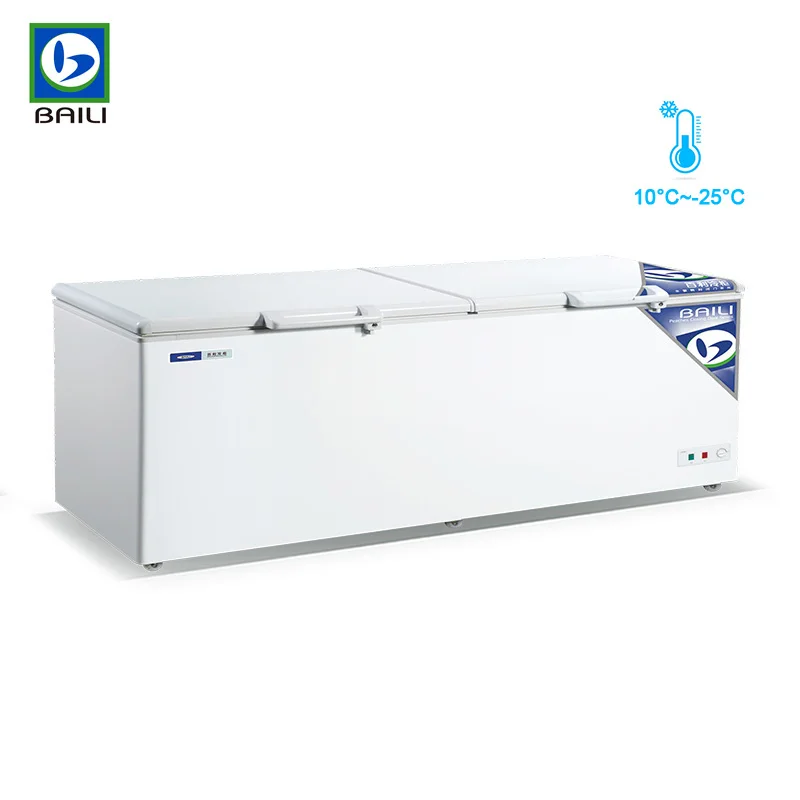 Cabinet Freezer Refrigerator Equipment for Meat Large Capacity Two Door Top Open Refrigeration Chest Freezer