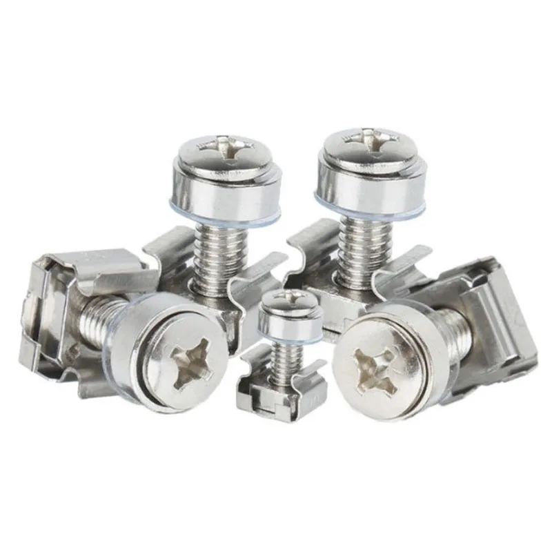 Pvc Washers and Cage Nuts Set Assembled Phillips Pan Head Cabinet Server Rack Crown Screws