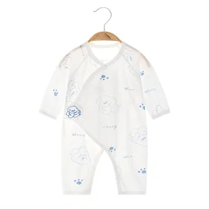 Summer Newborn Casual Ultra Thin Pure Cotton Cartoon Long Sleeve Unisex Baby Romper Jumpsuit
