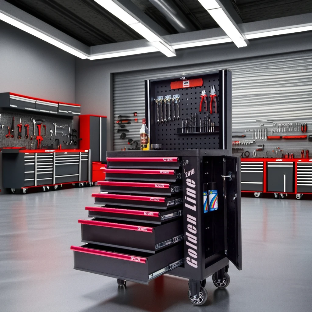 Special Designed 7-Drawer Premium Plastic Tool Box Adjustable Back Panel Garage Workshop Storage with OEM Customization Support