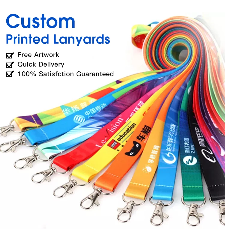 Custom print dye sublimation cartoon id card holder polyester lanyard with lobster logo custom cords lanyards