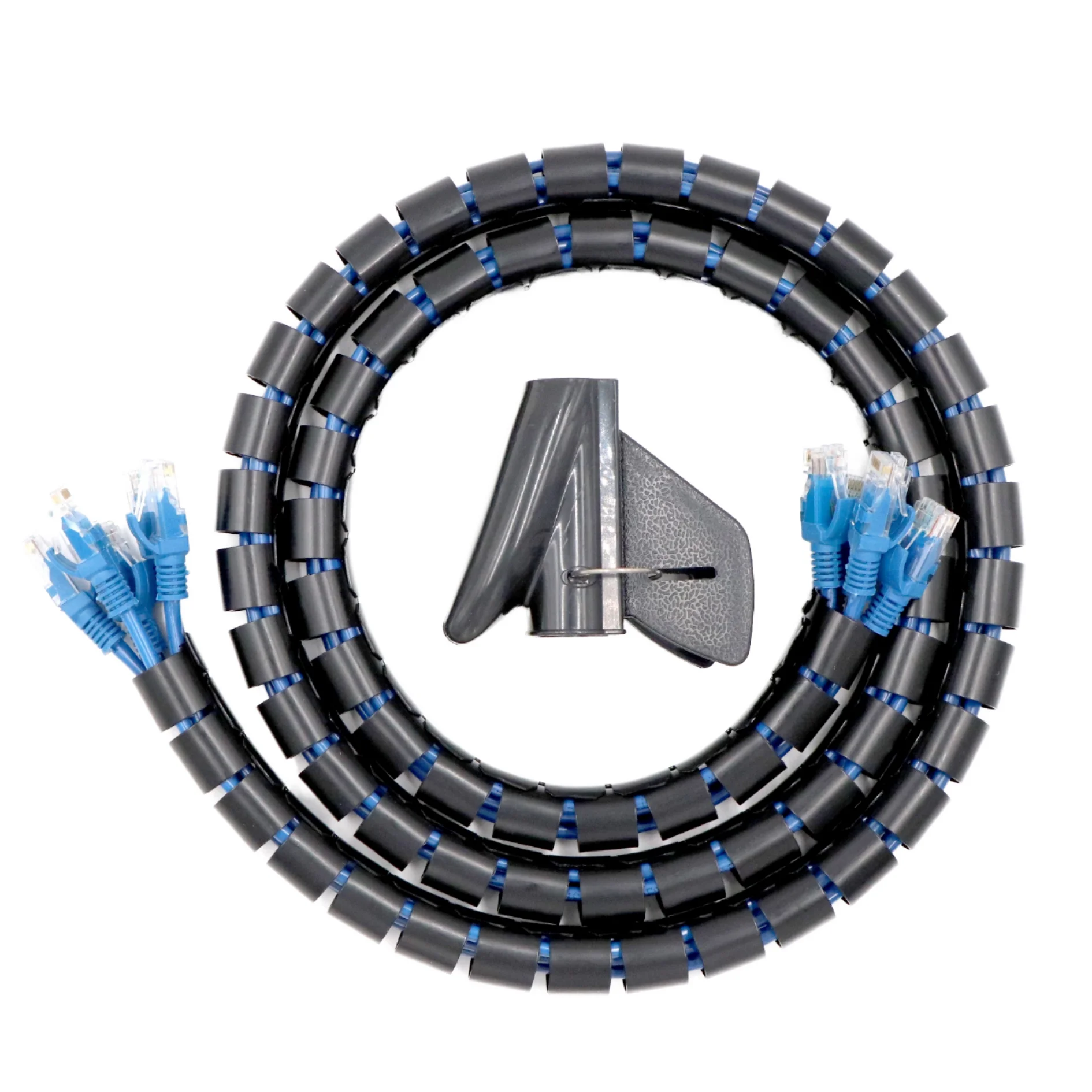 PE Material 18mm Spiral Wrapping Cable Cover Organizer Tube Flexible Wrap Cable Management Sleeve Wholesale