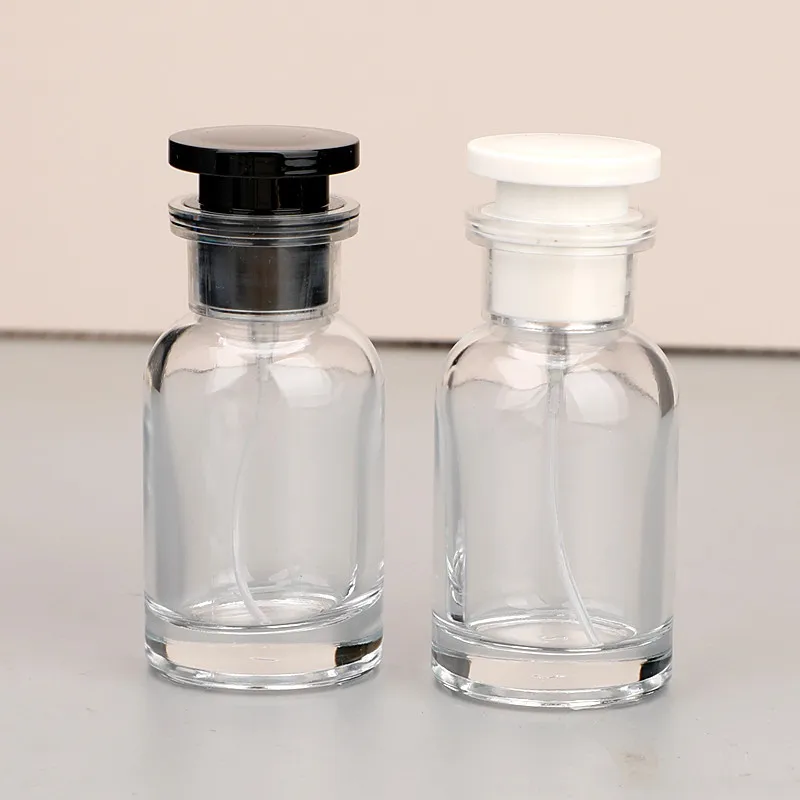 丸型香水ガラス瓶ピンクカラースクリューネック30ml 50mlキャップ付き