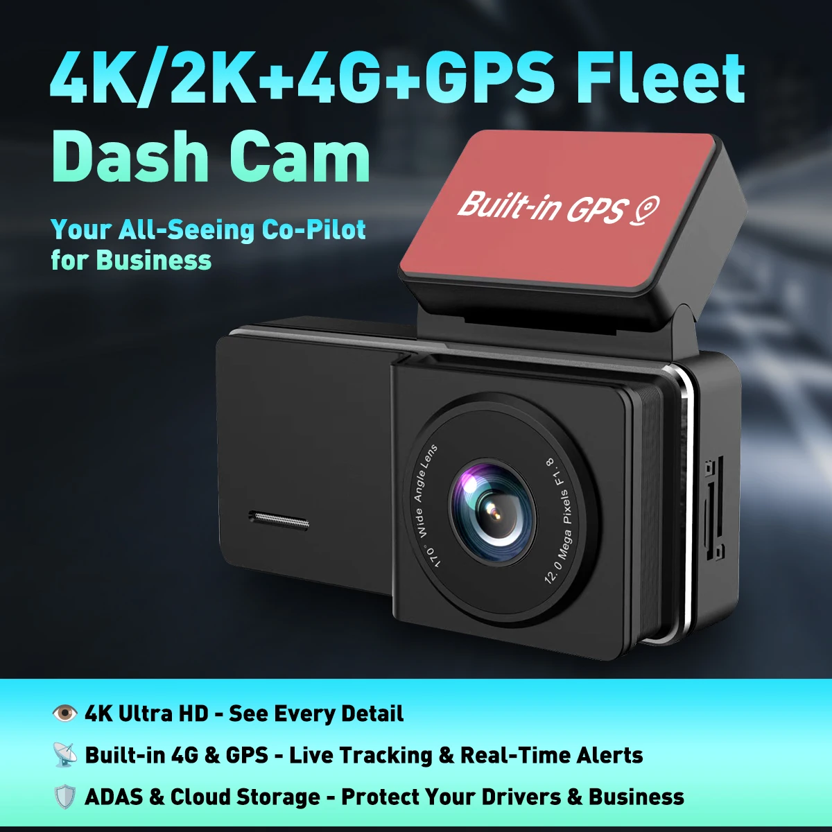 4KスマートHDクラウドドライブレコーダー（4G、GPSスマートセンス 