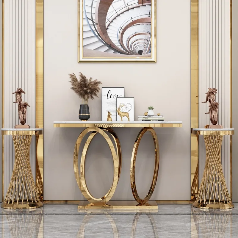 Luxury Modern Living Room Furniture O Design Console Table Gold Stainless  Steel Hallway Table For Home Hotel - Buy Luxury Modern Living Room Furniture  O Design Console Table Gold Stainless Steel Hallway