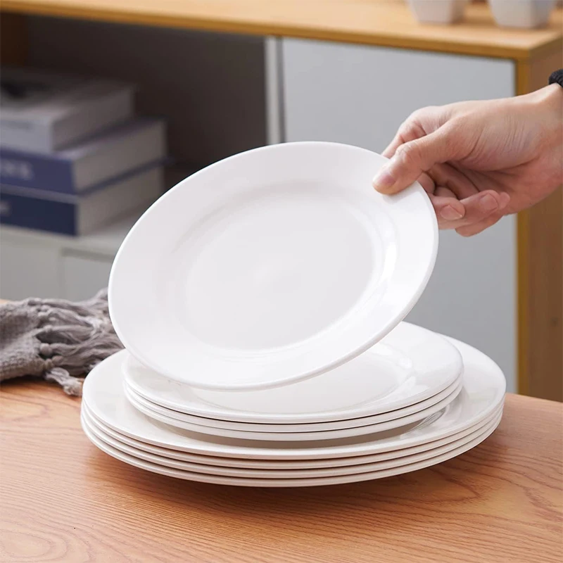 White Melamine Plates Durable, Customizable Dinnerware