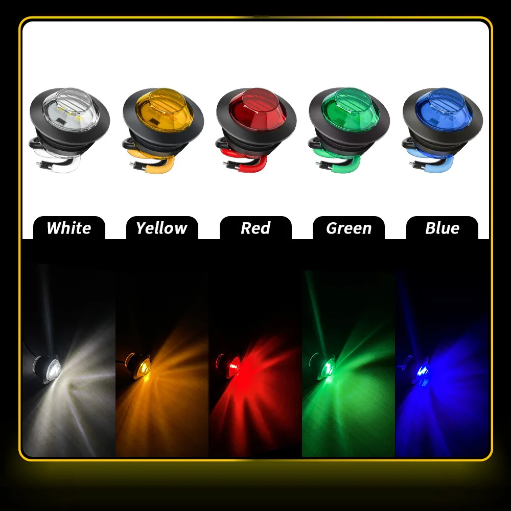 YOSOVLAMP 3/4 Inch Truck Edge Light Small Round Light 12v24v Car Eagle Eye signal LED Width Indicator Light