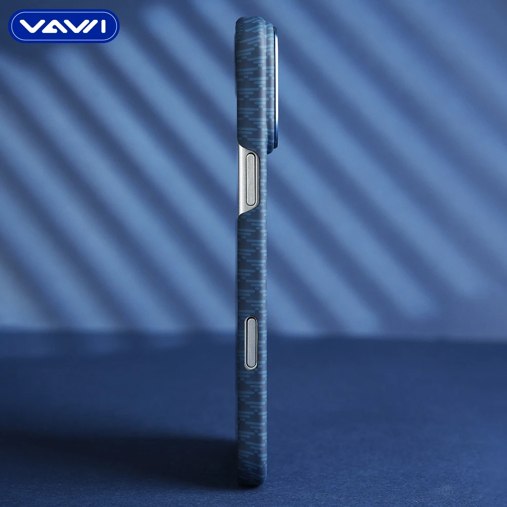 VAWI B343 Triangular Carbon Fiber Magnetic Phone case for iPhone 17 Pro Max Shockproof Phone case for Samsung for Huawei