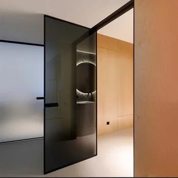 Modern Reeded Frameless Exterior Interior Aluminum Glass Sliding Doors