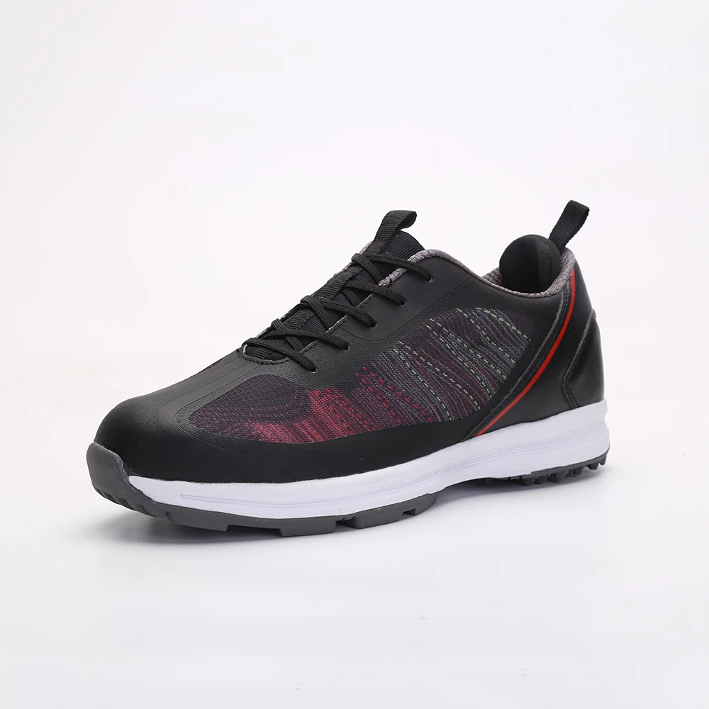 Custom oem sport cheap leather rubber spike golf shoes for men